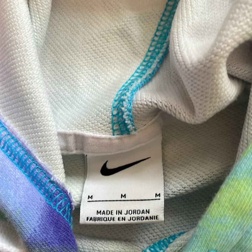 Nike Tie Dye French Terry Training Hoodie Colorful‎ Cropped Women sz M